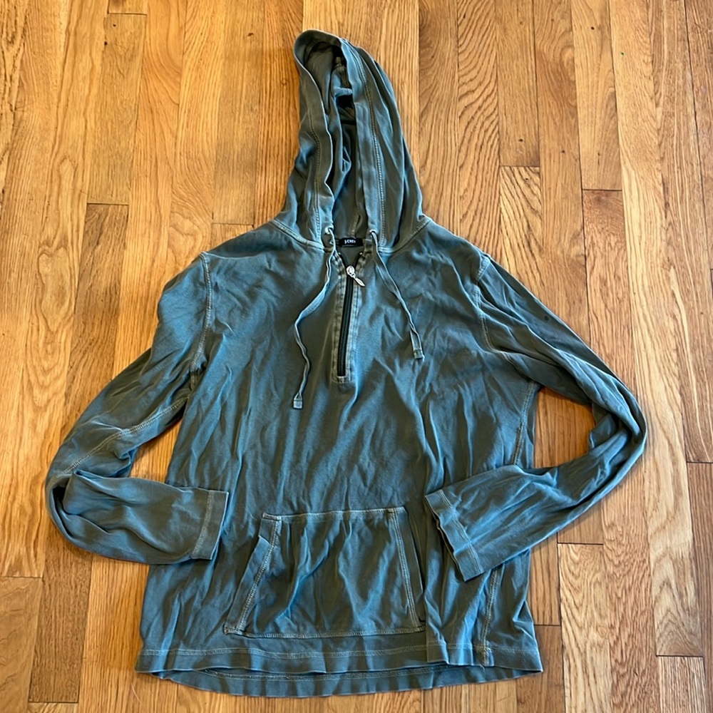 J. Crew hooded quarter zip.